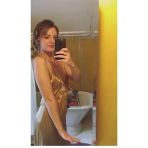 CUTE/ sexy gold Reformation maxi dress